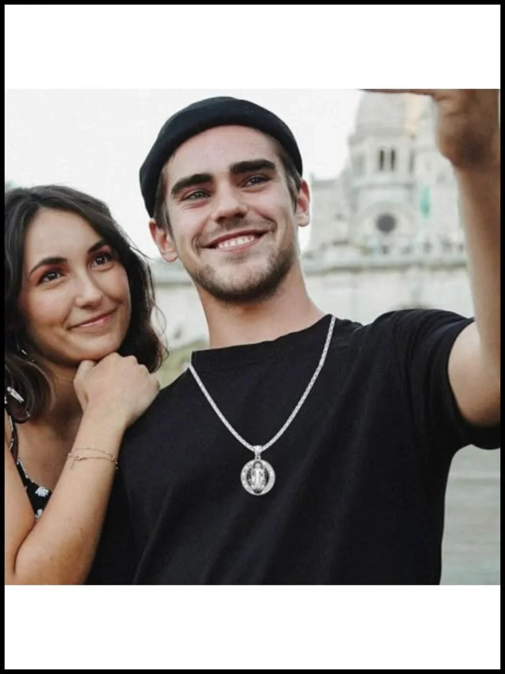 St. Benedict Medal Necklace Stainless Steel Religious Pendant for Men Women
